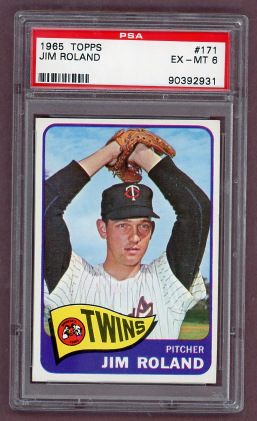 1965 Topps Baseball #171 Jim Roland Twins PSA 6 EX-MT 502621