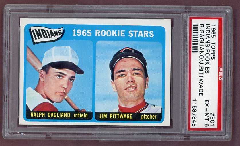 1965 Topps Baseball #501 Ralph Gagliano Indians PSA 6 EX-MT 502622