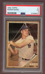 1962 Topps Baseball #001 Roger Maris Yankees PSA 5 EX 502748