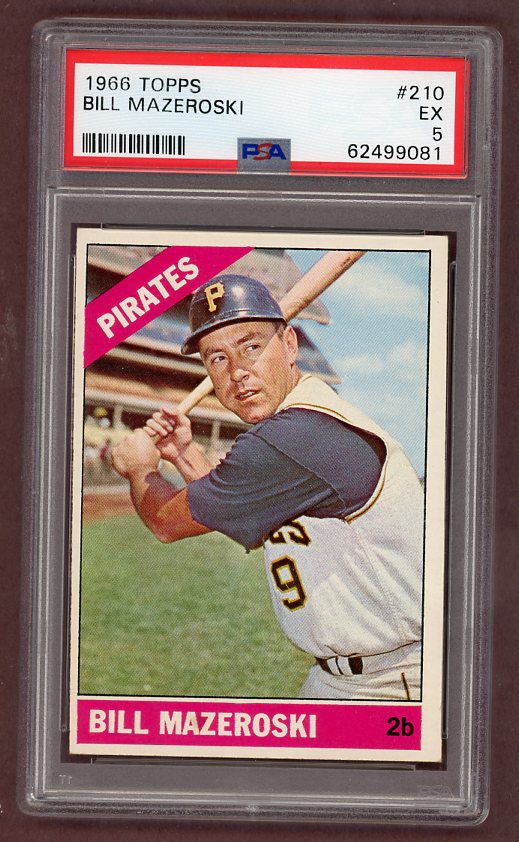 1966 Topps Baseball #210 Bill Mazeroski Pirates PSA 5 EX 502782