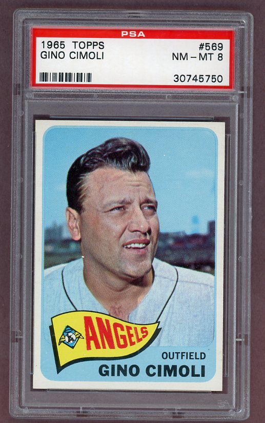 1965 Topps Baseball #569 Gino Cimoli Angels PSA 8 NM/MT 502801