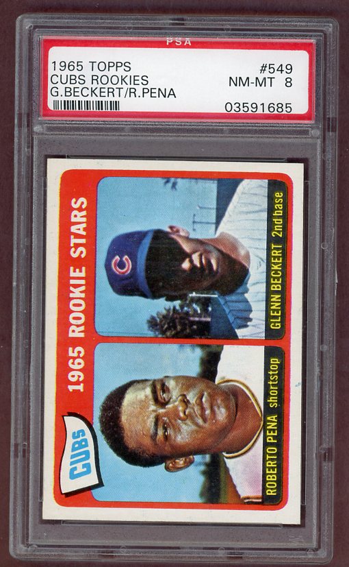 1965 Topps Baseball #549 Glenn Beckert Cubs PSA 8 NM/MT 502804