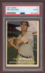 1957 Topps Baseball #001 Ted Williams Red Sox PSA 4 VG-EX 502912