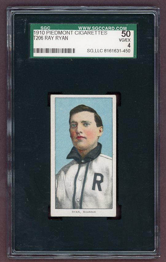 1909 T206 Ray Ryan Roanoke SGC 4 VG-EX 502995