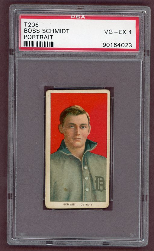 1909 T206 Boss Schmidt Tigers Portrait PSA 4 VG-EX 502997