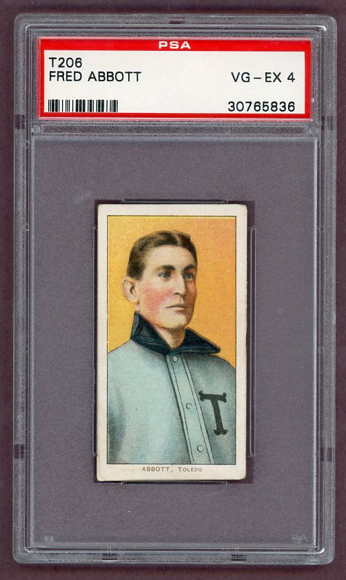 1909 T206 Fred Abbott Toledo PSA 4 VG-EX 503001