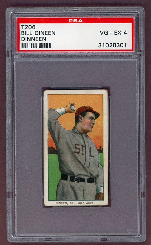 1909 T206 Bill Dineen Browns PSA 4 VG-EX Old Mill 503022