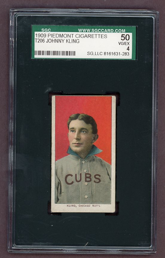 1909-11 T206 T 206 Johnny Kling Cubs SGC 4 VG-EX 503062