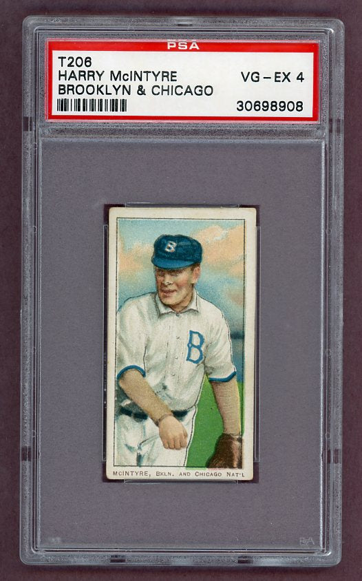 1909-11 T206 T 206 Harry McIntyre Dodgers PSA 4 VG-EX 503082