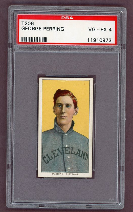 1909-11 T206 T 206 George Perring Indians PSA 4 VG-EX 503102