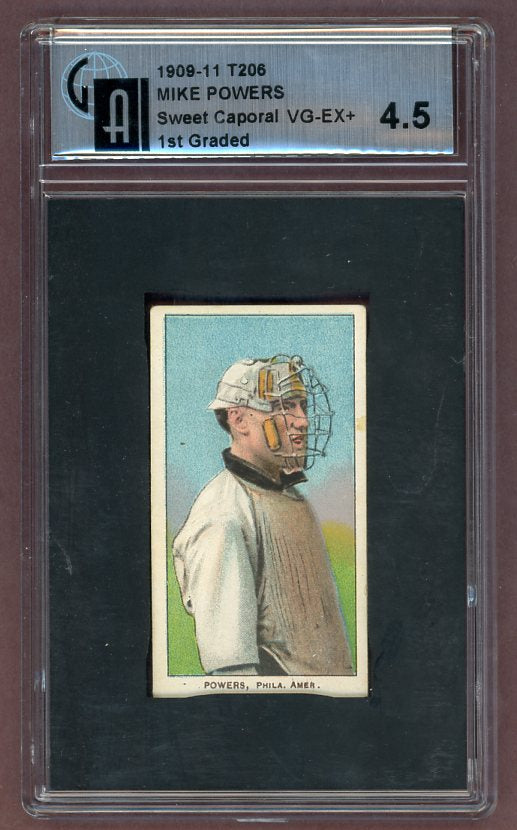 1909-11 T206 T 206 Mike Powers A's GAI 4.5 VG-EX+ 503111