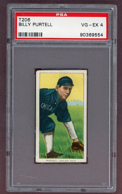 1909-11 T206 T 206 Billy Purtell White Sox PSA 4 VG-EX 503112