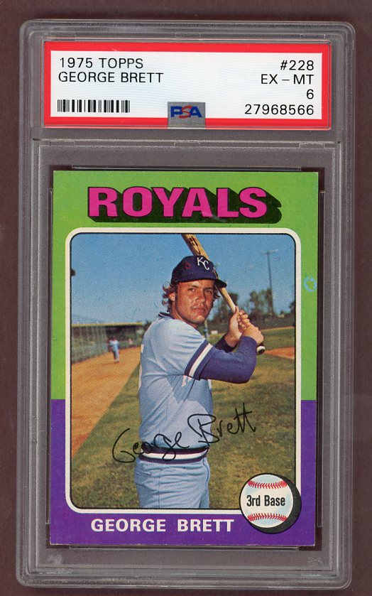 1975 Topps Baseball #228 George Brett Royals PSA 6 EX-MT 503124