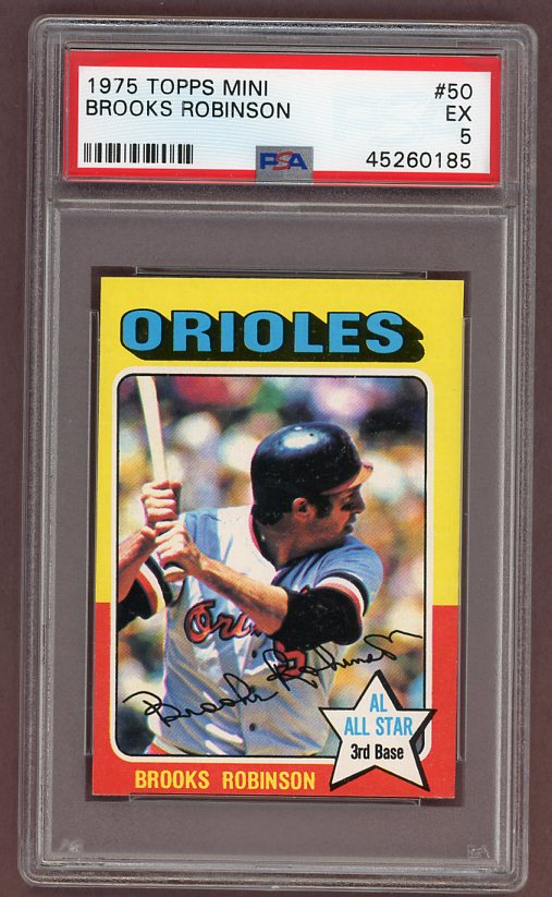 1975 Topps Mini Baseball #050 Brooks Robinson Orioles PSA 5 EX 503147