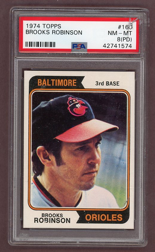 1974 Topps Baseball #160 Brooks Robinson Orioles PSA 8 NM/MT pd 503157