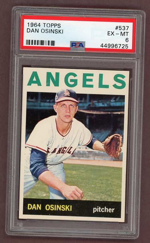 1964 Topps Baseball #537 Dan Osinski Angels PSA 6 EX-MT 503193