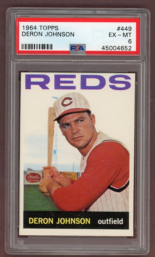 1964 Topps Baseball #449 Deron Johnson Reds PSA 6 EX-MT 503195