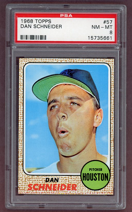 1968 Topps Baseball #057 Dan Schneider Astros PSA 8 NM/MT 503207