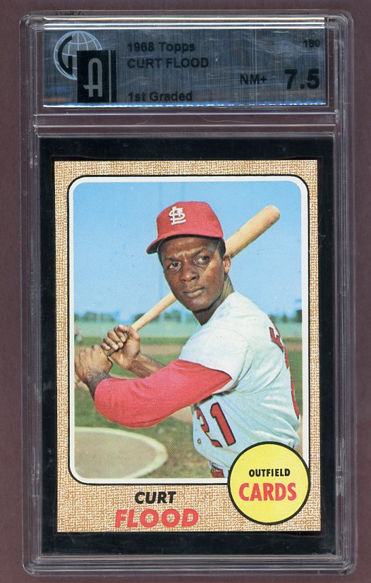 1968 Topps Baseball #180 Curt Flood Cardinals GAI 7.5 NM+ 503226