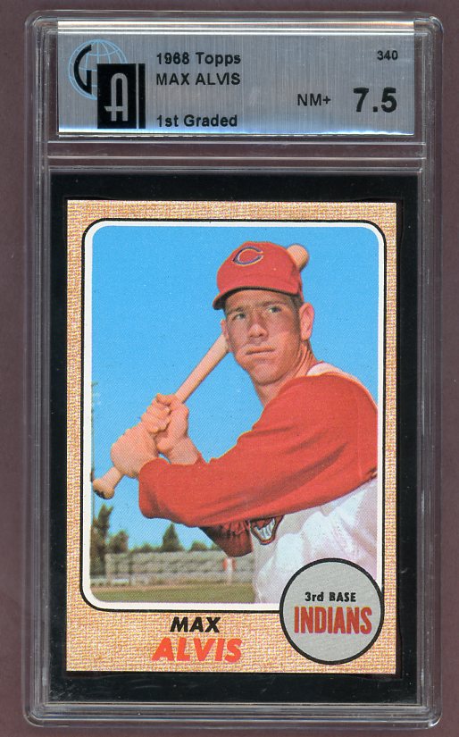 1968 Topps Baseball #340 Max Alvis Indians GAI 7.5 NM+ 503227