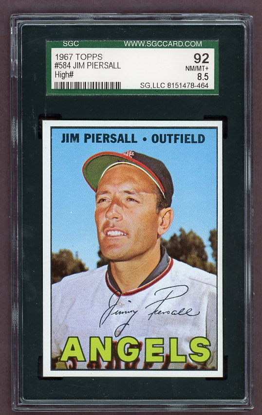 1967 Topps Baseball #584 Jimmy Piersall Angels SGC 8.5 NM/MT+ 503233