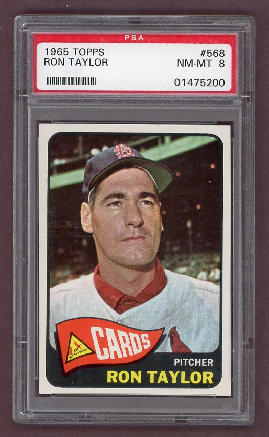 1965 Topps Baseball #568 Ron Taylor Cardinals PSA 8 NM/MT 503242