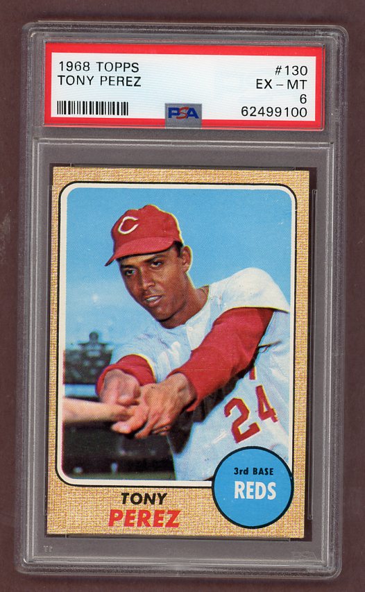 1968 Topps Baseball #130 Tony Perez Reds PSA 6 EX-MT 503262