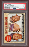 1968 Topps Baseball #004 A.L. RBI Leaders Yastrzemski PSA 5 EX 503264