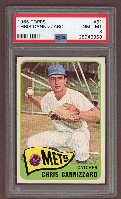 1965 Topps Baseball #061 Chris Cannizzaro Mets PSA 8 NM/MT 503285