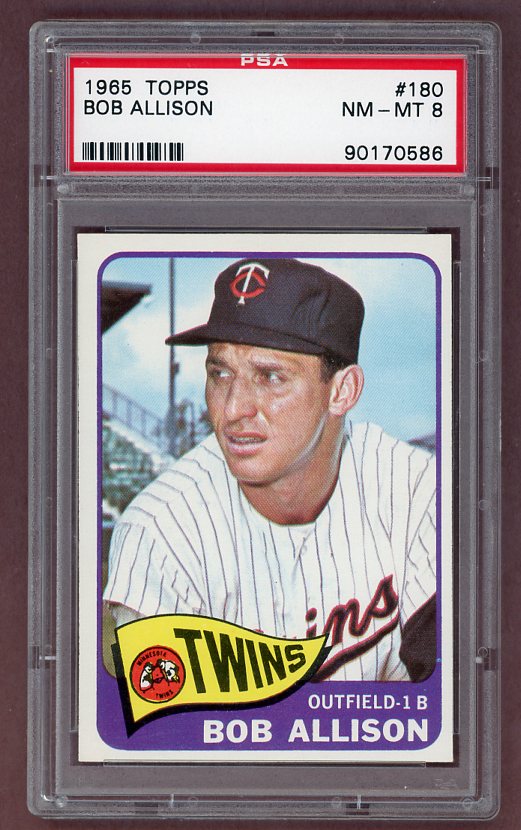 1965 Topps Baseball #180 Bob Allison Twins PSA 8 NM/MT 503308