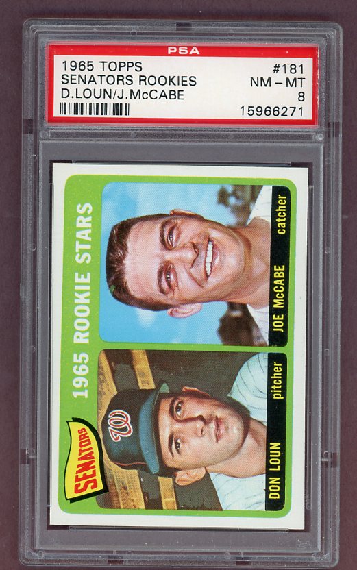 1965 Topps Baseball #181 Joe McCabe Senators PSA 8 NM/MT 503309