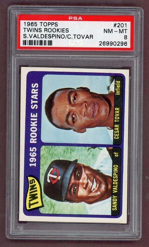 1965 Topps Baseball #201 Cesar Tovar Twins PSA 8 NM/MT 503327