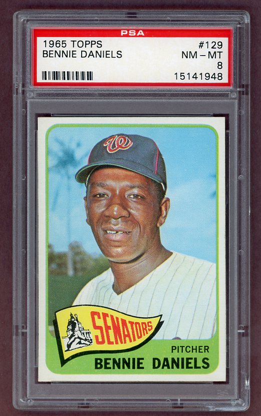 1965 Topps Baseball #129 Bennie Daniels Senators PSA 8 NM/MT 503332