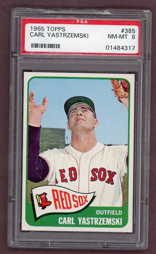 1965 Topps Baseball #385 Carl Yastrzemski Red Sox PSA 8 NM/MT 503346