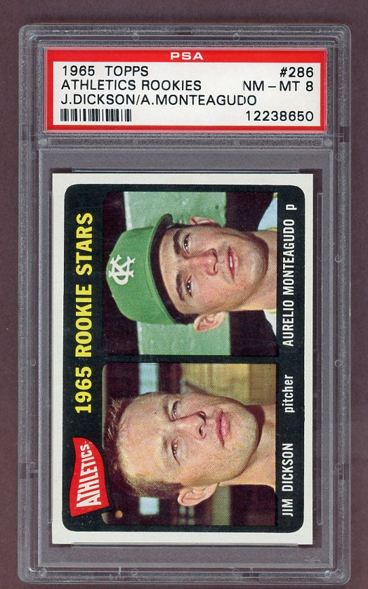 1965 Topps Baseball #286 Jim Dickson A's PSA 8 NM/MT 503395