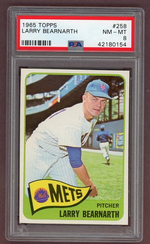 1965 Topps Baseball #258 Larry Bearnarth Mets PSA 8 NM/MT 503428