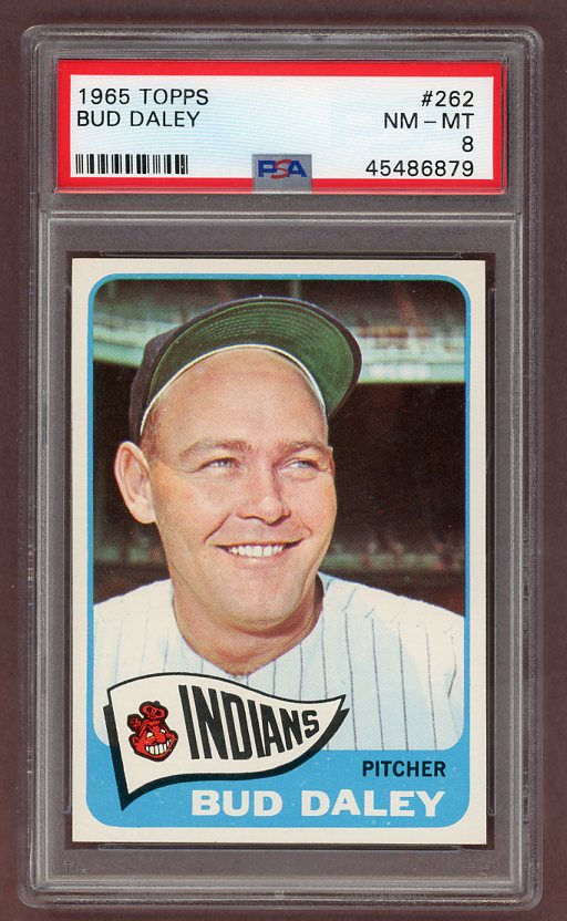 1965 Topps Baseball #262 Bud Daley Indians PSA 8 NM/MT 503431