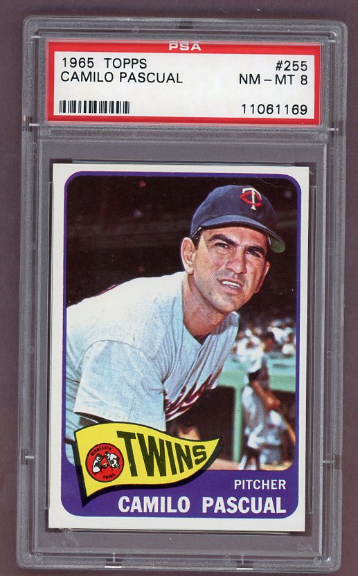 1965 Topps Baseball #255 Camilo Pascual Twins PSA 8 NM/MT 503440