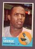 1963 Topps Baseball #508 Ted Savage Pirates VG-EX 503449