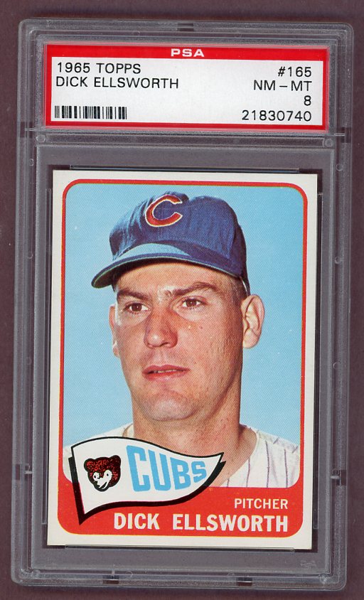 1965 Topps Baseball #165 Dick Ellsworth Cubs PSA 8 NM/MT 503507