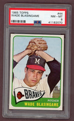 1965 Topps Baseball # 44 Wade Blasingame Braves PSA 8 NM/MT 503511