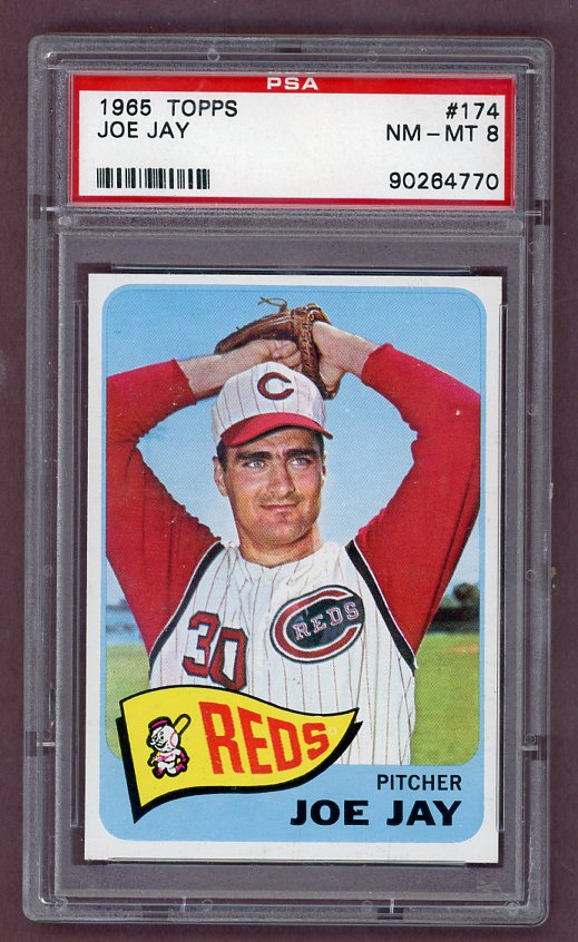 1965 Topps Baseball #174 Joe Jay Reds PSA 8 NM/MT 503519