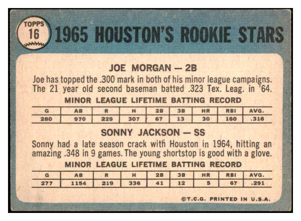 1965 Topps Baseball #016 Joe Morgan Astros VG 503537