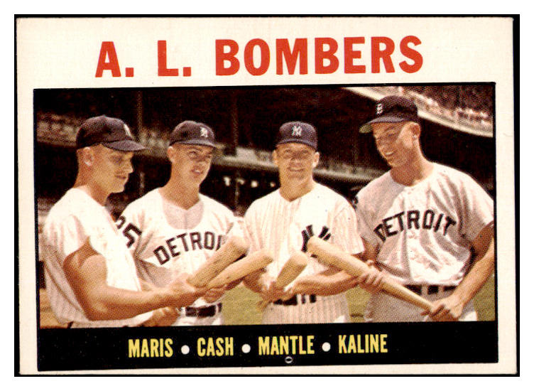 1964 Topps Baseball #331 Mickey Mantle Al Kaline Roger Maris EX+/EX-MT 503564