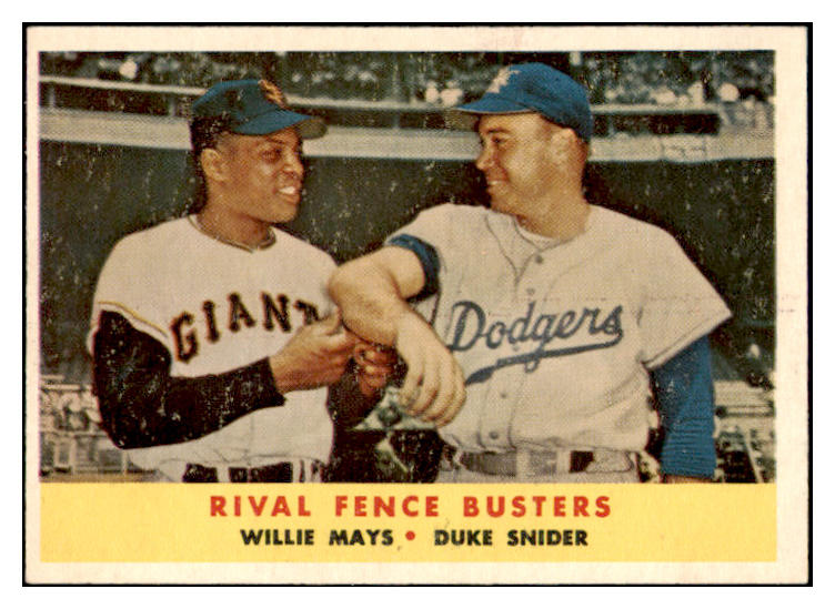 1958 Topps Baseball #436 Willie Mays Duke Snider EX-MT 503615