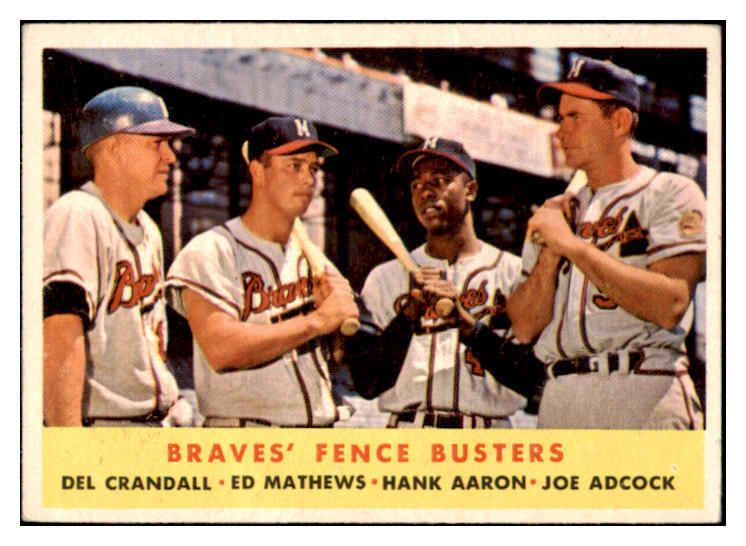 1958 Topps Baseball #351 Hank Aaron Eddie Mathews EX-MT 503616