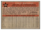 1958 Topps Baseball #480 Eddie Mathews A.S. Braves EX-MT 503619