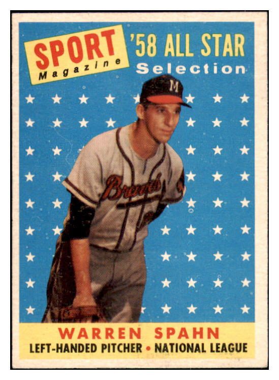 1958 Topps Baseball #494 Warren Spahn A.S. Braves EX-MT 503621