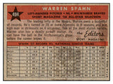 1958 Topps Baseball #494 Warren Spahn A.S. Braves EX-MT 503621