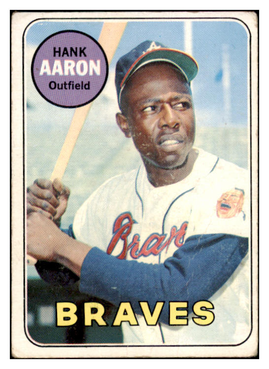 1969 Topps Baseball #100 Hank Aaron Braves VG 503702